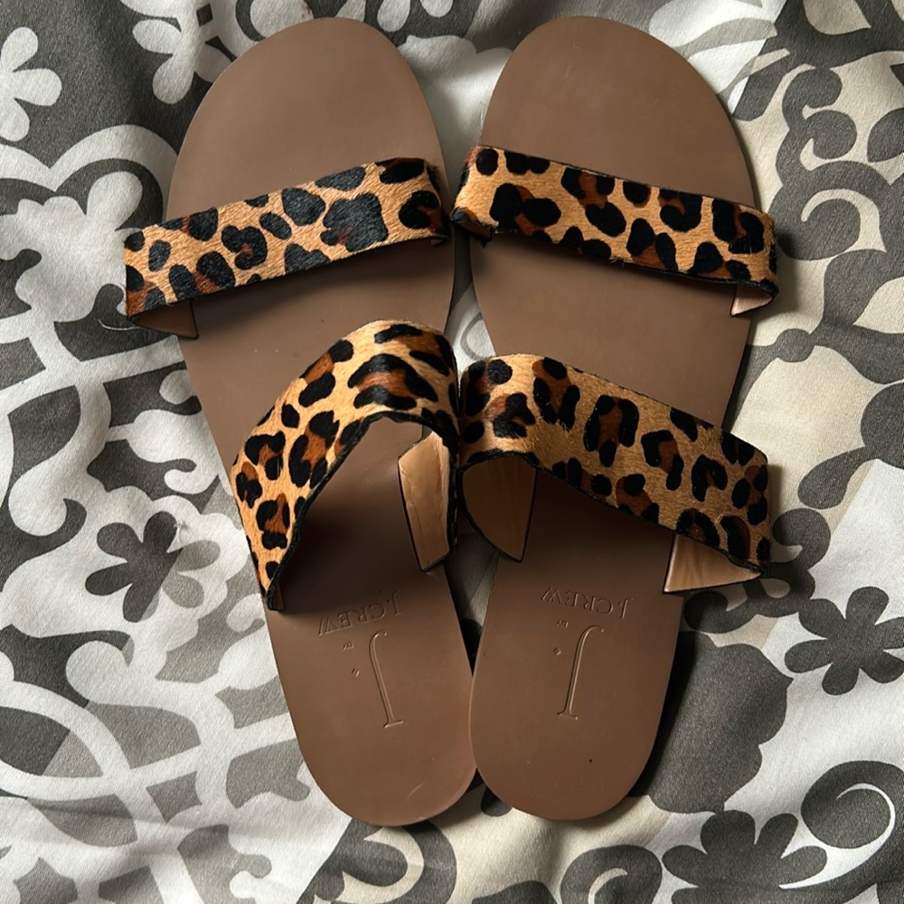 J. Crew Leopard Slides Size 7
